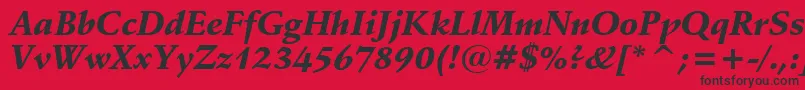 SchneidlerBlackItalicBt-Schriftart – Schwarze Schriften auf rotem Hintergrund