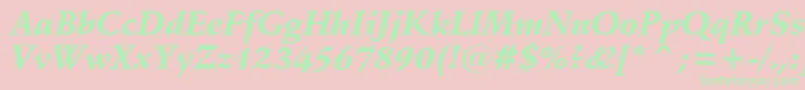 Fonte SchneidlerBlackItalicBt – fontes verdes em um fundo rosa