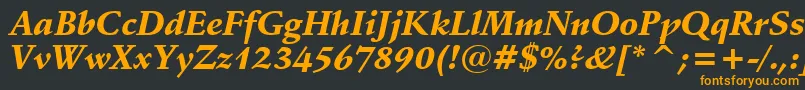 SchneidlerBlackItalicBt-fontti – oranssit fontit mustalla taustalla