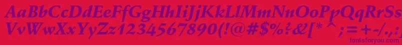SchneidlerBlackItalicBt Font – Purple Fonts on Red Background