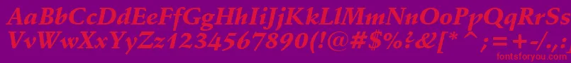 SchneidlerBlackItalicBt Font – Red Fonts on Purple Background