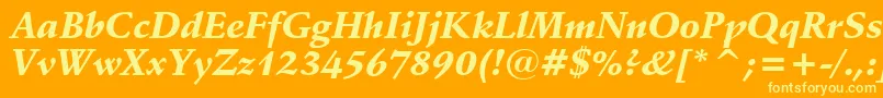 SchneidlerBlackItalicBt Font – Yellow Fonts on Orange Background