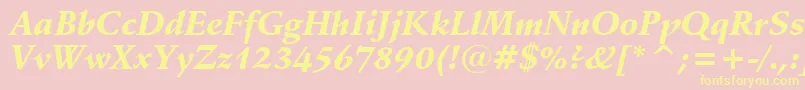 SchneidlerBlackItalicBt-Schriftart – Gelbe Schriften auf rosa Hintergrund