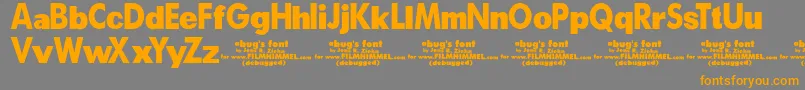 ABugSLifeDebugged-Schriftart – Orangefarbene Schriften auf grauem Hintergrund
