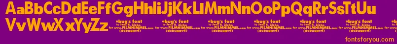 Weitere Informationen zur ABugSLifeDebugged-Schriftart ABugSLifeDebugged-Schriftart – Orangefarbene Schriften auf violettem Hintergrund