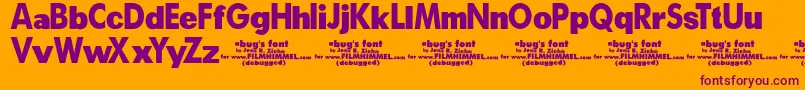 ABugSLifeDebugged Font – Purple Fonts on Orange Background