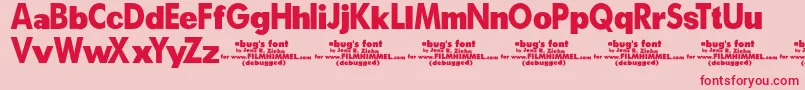 ABugSLifeDebugged Font – Red Fonts on Pink Background