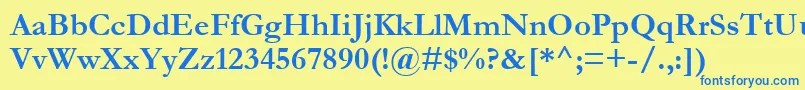 GaramondРџРѕР»СѓР¶РёСЂРЅС‹Р№ Font – Blue Fonts on Yellow Background