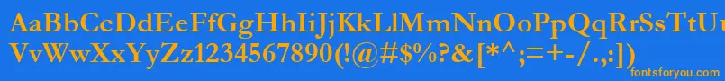 GaramondРџРѕР»СѓР¶РёСЂРЅС‹Р№ Font – Orange Fonts on Blue Background