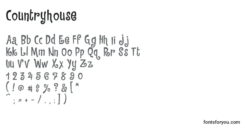 Шрифт Countryhouse – алфавит, цифры, специальные символы