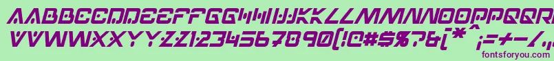 HellpointItalic-fontti – violetit fontit vihreällä taustalla