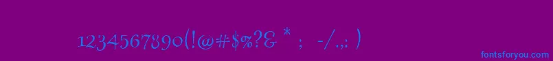 Dollhousec Font – Blue Fonts on Purple Background