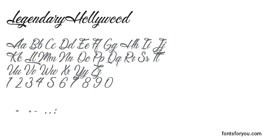 Шрифт LegendaryHollywood – алфавит, цифры, специальные символы