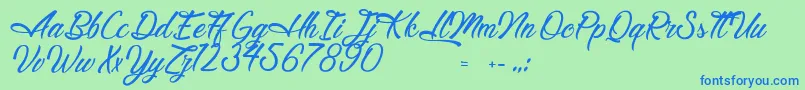 LegendaryHollywood Font – Blue Fonts on Green Background