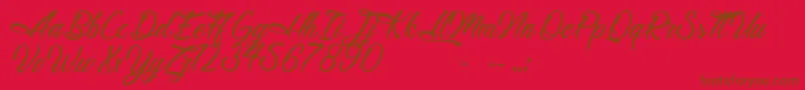 LegendaryHollywood Font – Brown Fonts on Red Background