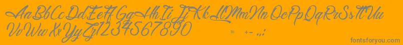 LegendaryHollywood-Schriftart – Graue Schriften auf orangefarbenem Hintergrund