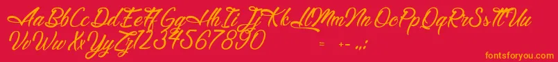 LegendaryHollywood Font – Orange Fonts on Red Background