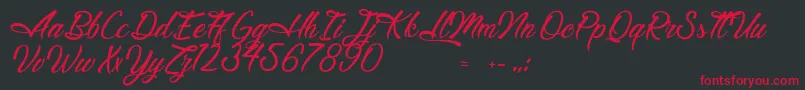 フォントLegendaryHollywood – 黒い背景に赤い文字