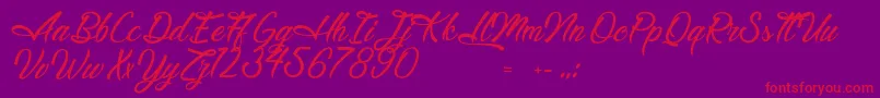 LegendaryHollywood Font – Red Fonts on Purple Background