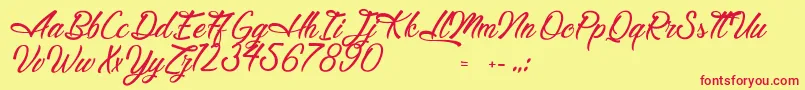 LegendaryHollywood Font – Red Fonts on Yellow Background