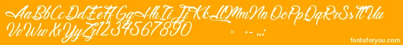 LegendaryHollywood-fontti – valkoiset fontit oranssilla taustalla