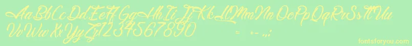 LegendaryHollywood Font – Yellow Fonts on Green Background