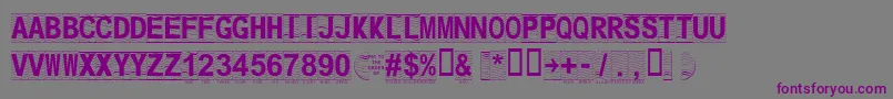 フォントSecure14a – 紫色のフォント、灰色の背景