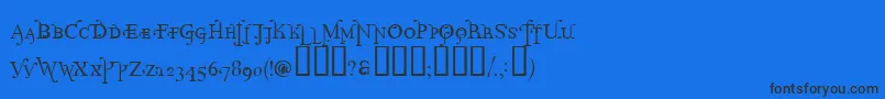 Pr Font – Black Fonts on Blue Background