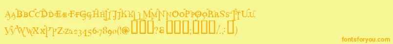 Pr Font – Orange Fonts on Yellow Background