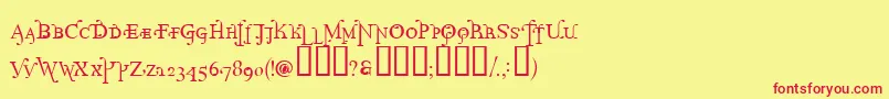 Pr Font – Red Fonts on Yellow Background