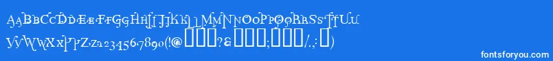 Pr-Schriftart – Weiße Schriften auf blauem Hintergrund