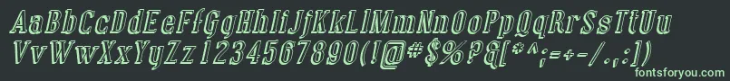 フォントSfcovingtonshadowItalic – 黒い背景に緑の文字