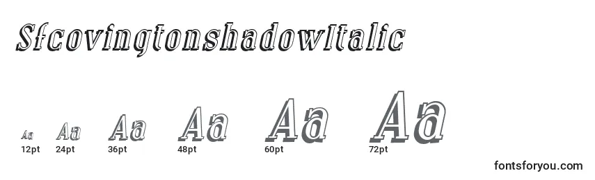 Размеры шрифта SfcovingtonshadowItalic