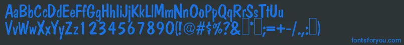 DomRegular Font – Blue Fonts on Black Background