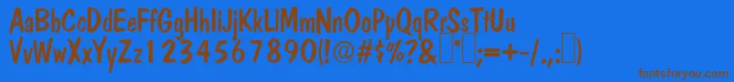 DomRegular-fontti – ruskeat fontit sinisellä taustalla