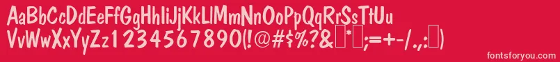 DomRegular Font – Pink Fonts on Red Background