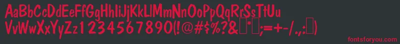 DomRegular Font – Red Fonts on Black Background