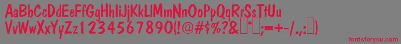 DomRegular Font – Red Fonts on Gray Background