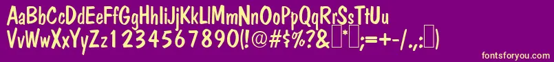 DomRegular Font – Yellow Fonts on Purple Background