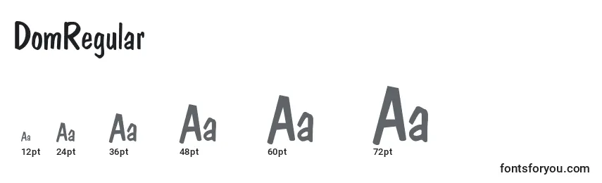 DomRegular Font Sizes