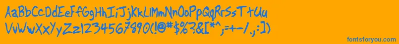 Another ffy Font – Blue Fonts on Orange Background