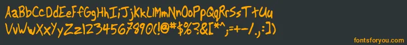 Another ffy-Schriftart – Orangefarbene Schriften auf schwarzem Hintergrund