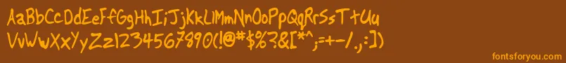 Another ffy Font – Orange Fonts on Brown Background