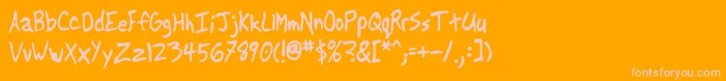 Another ffy Font – Pink Fonts on Orange Background