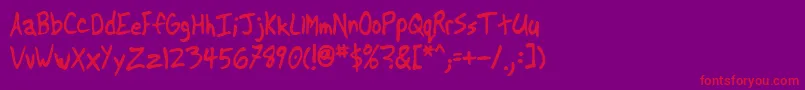 Another ffy Font – Red Fonts on Purple Background