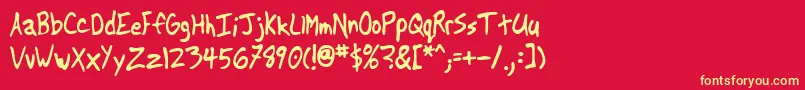 Another ffy Font – Yellow Fonts on Red Background