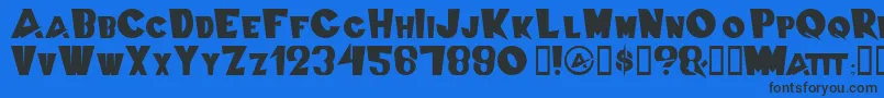 SwissCheesed Font – Black Fonts on Blue Background