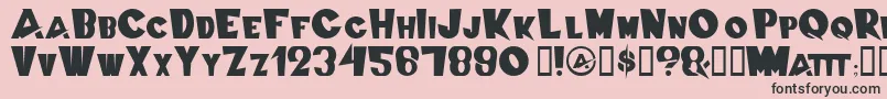 フォントSwissCheesed – ピンクの背景に黒い文字