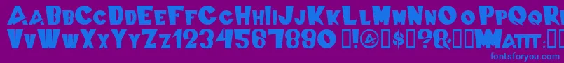 SwissCheesed-Schriftart – Blaue Schriften auf violettem Hintergrund