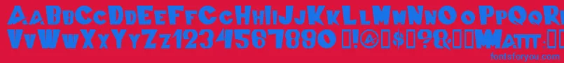 SwissCheesed Font – Blue Fonts on Red Background